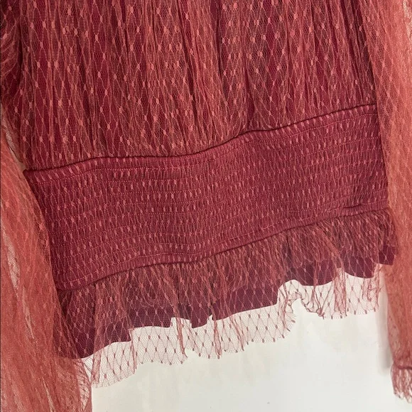 BY ANTHROPOLOGIE Tulle Sheer Balloon Sleeve Blouse Size Small - Picture 14 of 16